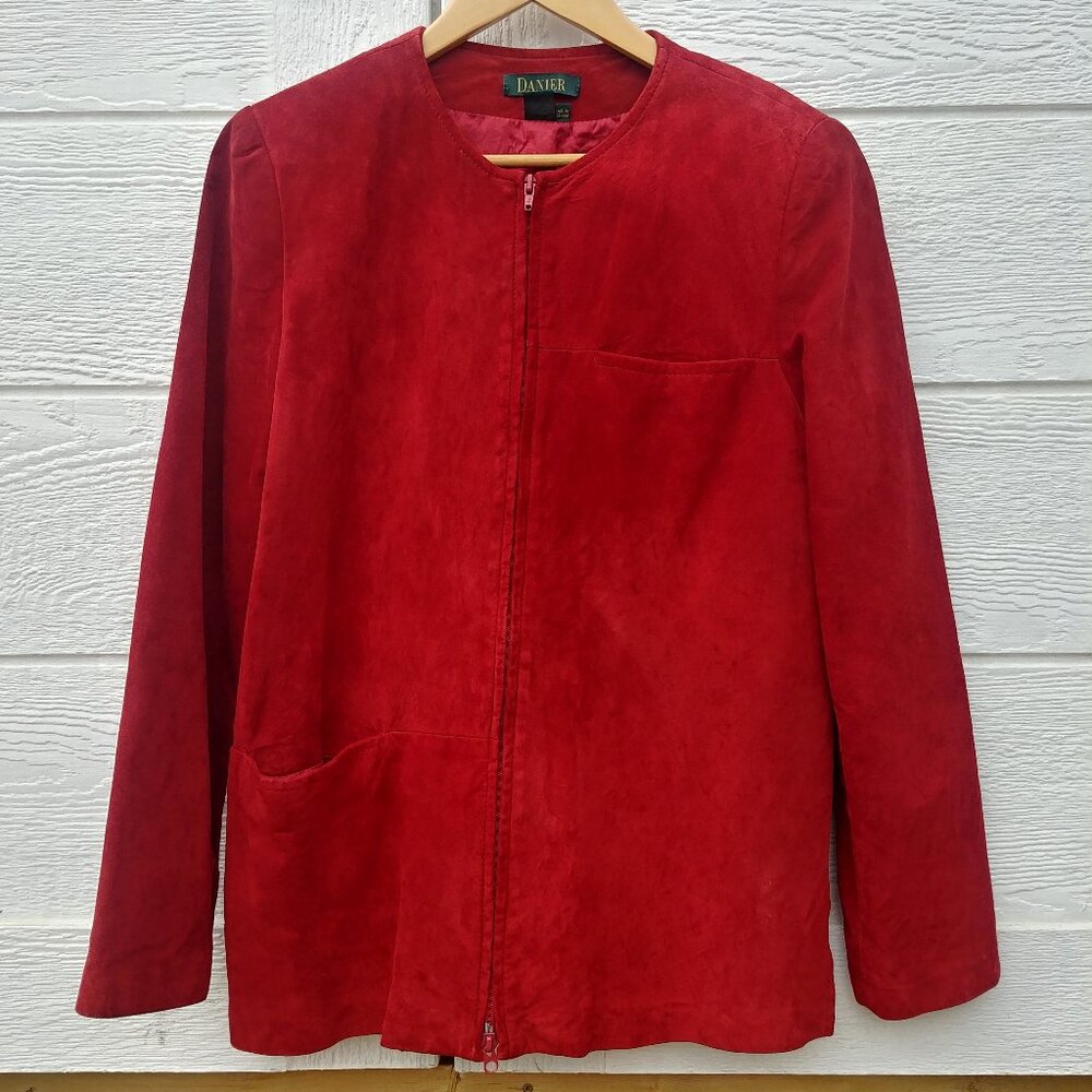 Vintage Danier made in Canada genuine red suede leather jacket Medium